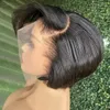 Pixie raide coupé Wig Transparent Lace Human Hair Wigs Bob Bob Wig t Part Lace Wig Prepruck Brazilia Human Hair for Women 240416