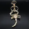 Keychains Full Crystal Scorpion Shiny Metal Keychain Women Alloy Rhinestone Key Chain Ladies Bag Car Accessories Keyring Jewerly K9252S04