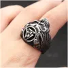 Кольца группы Vintage Valknut Skl Ring for Men Punk Biker 14K Gold Crow Fashion Fashion Amet Jewelry Gister