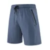 Lätt anpassade män lu sommar körning träning fast färg torr sport shorts blixtlås fickor gymträning kort citron gym running träning