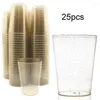 Disposable Cups Straws 25Pcs Fashion Dessert Cup Anti-deform Nice-looking Plastic Anti-cracking Glitter Drink