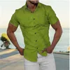 Casual shirts voor heren 11 kleuren Mens Shirt Zomer knop Korte mouw Dot Rapel Dagelijkse Vakantie voorzake pocket Kleding Modeontwerpster 240416