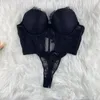 Bras Sets Sexy Lace Women's Corset Panty Set Underwear Thong Rhinestone Letter Straps Slim Fit Push Up