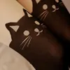 Sexy Socken 2024 New Japan Fashion Cat Cat Design Legwear Ladies Girls Miow Seidenstrumpfhose Nylon schöne Kitty Strumpfhosen Leggings für Frauen 240416