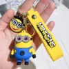 Decompression Toy Little yellow man keychain doll cute silicone car key chain pvc gifts wholesale