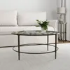 Carpets Marsala Glass-Top Metal Coffee Table Gray With Brown Rub