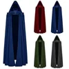 Trench dos casacos masculinos manto medieval casaco com capuz Men vintage gótico Cape Long Halloween Ghost Devil Cosplay Fantas