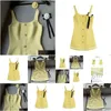 Basic Casual Dresses Womens Yellow Color Sleeveless T Woolen Flower Work Slim Waist Dress Sml Drop Delivery Apparel Clothing Otvin