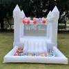 wholesale Commerica White Bounce House For Kids 13' X 8' full PVC bouncy castle With Slide mini bounce Ball Pit with Air Blower free ship