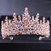 Haarklammern Rosegold Farbkristall Tiaras und Kronen Rassonstone Prom Prinzessin Diadem Hochzeit Brautzubehör Schmuckkrone Tiara Tiara