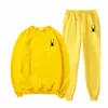 Herrspårar Spring Autumn Men Women Round Neck Tracksuit Pants 2st Set Suit Fashion Trend Hip Hop Y2K Clothing Lovers sportkläder