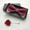 High End Wedding, Groom, Best Man, Wine Red British Bow, Solid Color Męska muszka, formalny trend garnituru