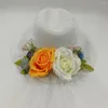 Cappelli larghi brim primaverile ed estate decorazione del matrimonio cappello fai -da -te perla retrò affascinante elegante modisterery piuma mesh tea party spiaggia