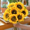 Decoratieve bloemen gesimuleerde zonnebloemdecor tak met stengel voor huis bruiloft faux bloem arrangement indoor buiten gebruik