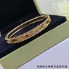 High Quality Luxury Bangle version Fanjia Clover Kaleidoscope Bracelet Womens Narrow Edition Diamond V Gold 18K Rose