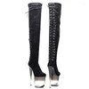 حذاء الرقص Leecabe 20cm/8inche Soede Tread Fashion Trend Platform Party High High Cheels Pole Dancing Boot