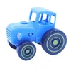 Dekorativa figurer 1pc innehåller en liten bilbonde Blue Tractor Pull Wire Model Toy For Kids Early Learning Play Fun with Högtalare