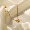 Loop av Loop Buckle Pendant Necklace for Women Gift Titanium Steel Plated 18k Gold Korean Instagram Trendy CollarBone Chain