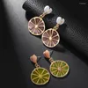 Boucles d'oreilles en pente d'été Fruit frais féminin Version coréenne Sweet Simple Creative Couring Matching Love Resin citron