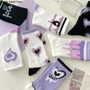 Sexy Socks Purple Lovely Socks Childrens Womens Warm Cotton Socks Medium Tube Autumn Winter Versatile Long Tube Cartoon Sports Stockings 240416