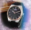 Herren Drei Stiches Automatische Datum Uhren Sapphire Glass Buntes Gummi -Gurt Japan Quarz Bewegung Alle Verbrechen Cool Water of Washerd gutes Armbandwatch Montre de Luxe