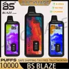 Original Breze Stiik Blaze BS 10000 puffs engångscigarettvaper med e-vätskefri batteriets LED-indikator Uppladdningsbar 650mAh 18 ml Förinfallande puff 10K 2% 5% 5%