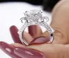 Luxury 925 Sterling Silver Wedding Engagement Rings per donne Big Finger 3Ct Diamond Platinum Gioielli Whole5235410