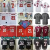 TRANSTANTE 7 Michael Vick 21 Deion Sanders Maglie da calcio 4 Brett Favre 10 Steve Bartkowski Red Black White White Stitched Vintage 75th Anniversary per Sport Fans Team