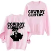 Herrtröjor beyonce cowboy carter sweatshirt man kvinna harajuku rund hals långärmad överdimensionerad hoodie fans gåva