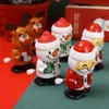 Julserie Windup Jumping Toys Cartoon Santa Claus Elk Snowman Walking Doll Decoration Childrens Party Interactive Props 240408