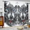 Curtain 2pcs Wolves Style Printed For Home Decor Rod Pocket Window Treatment Bedroom Office Kitchen Living Room And Study