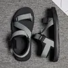 Free Shipping Cheaper Men Sandals Shoes Breathable Solid Black Grey Blue Slippers Mens Summer Shoes Size 38-46 GAI