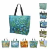 Met Art Lotus Women Axel Shop Bag Eco Bag Sweet Tote Bag Fi One Size Stor handväska Tygväskor FI Y8P9#