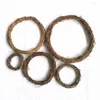 装飾的な花16 PCS Earth Vine Garland Hand Woven Rattan Rings NaturalDiy Freath Accessory Floral Decor Material Frames Circle