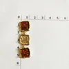 Brincos de garanhão d042 Moda dourada quadrada marrom longa brinco de joias femininas de alta qualidade