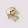 2 Flower 4 Leaf Clover Ring Designer voor vrouwen V-Gold High Polished Non Fade Dikkere Gold Ploated Love Rings open verstelbare inleg diamanten sieraden dagelijkse outfit