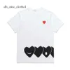 2024 Play Mens T Shirt Designer Red Commes Heart Fashion Mens Play T Shirt Cdg Designer Hearts Casual Women S Des Badge Garcons CDGS 926