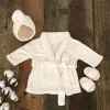 Sneakers Newborn Baby Bathrobe Photo Shoot Clothing Soft Fleece Robe Headscarf Shoes Outfits Infant Boy Girl Costume Towel Sets Leopard