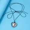 Colliers pendants mode rouge Crystal Heart Face Metal Beach Sexy Sexy Femme Collier de la Saint-Valentin Bijoux Cadeau