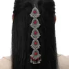 Cabelo clipes vintage de luxo stromstone gotas de água ornamentos retrô cor prata de prata longa torta cocar acessórios de casamento noiva