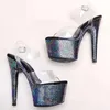 Sandals Laijianjinxia 17cm / 7inch PVC supérieur sexy exotique plate-forme brillante talons hauts chaussures pole dance 051