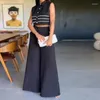 Pantalones de dos piezas para mujeres Juego de mujeres de la altura de la altava del verano