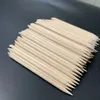 100pcs/Orange Wooden Stick Cuticle Pusher For Women Lady Double End Professional Nail Care Tools Supplies