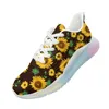 Scarpe casual moda design girasole di girasole da corsa esterna in rete sneaker sport traspiranti ainbow gradiente colore spesso personalizzato