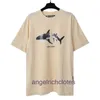 Wysokiej klasy designerskie ubrania na kąt Paa Trendy Broken Shark Letter Printed krótkie rękawowe koszulka dla mężczyzn i kobiet High Street Lose pół rękawów z oryginalną etykietą 1: 1