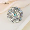 Klusterringar 2024 Fashion Noble Elegant Charm Flower Ab Rhinestone Ring Gift