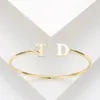 Duoying Name Initial Bracelets Brangle Bracelet Double Letters Simple For Gift Love BBF ANNIVERSAIRES CADEAUX JIANDRY 240416