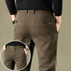 2023 Mens Sonbahar İş Gündelik Pamuk Pantolon Elastik Düz Resmi Moda Pantolon Erkek Marka Giysileri 240415