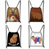djur capybara skriva ut kosmetiskt fodral roligt ok l dra upp dragsko påse kvinnor förvaring väskor för resväska avslappnade ryggsäckar gåva b3ox#