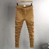 Herenjeans De nieuwste ontwerper Fashionable Camouflage Pants Elastische Slim Fit Slit Classical Retro Casual Denim